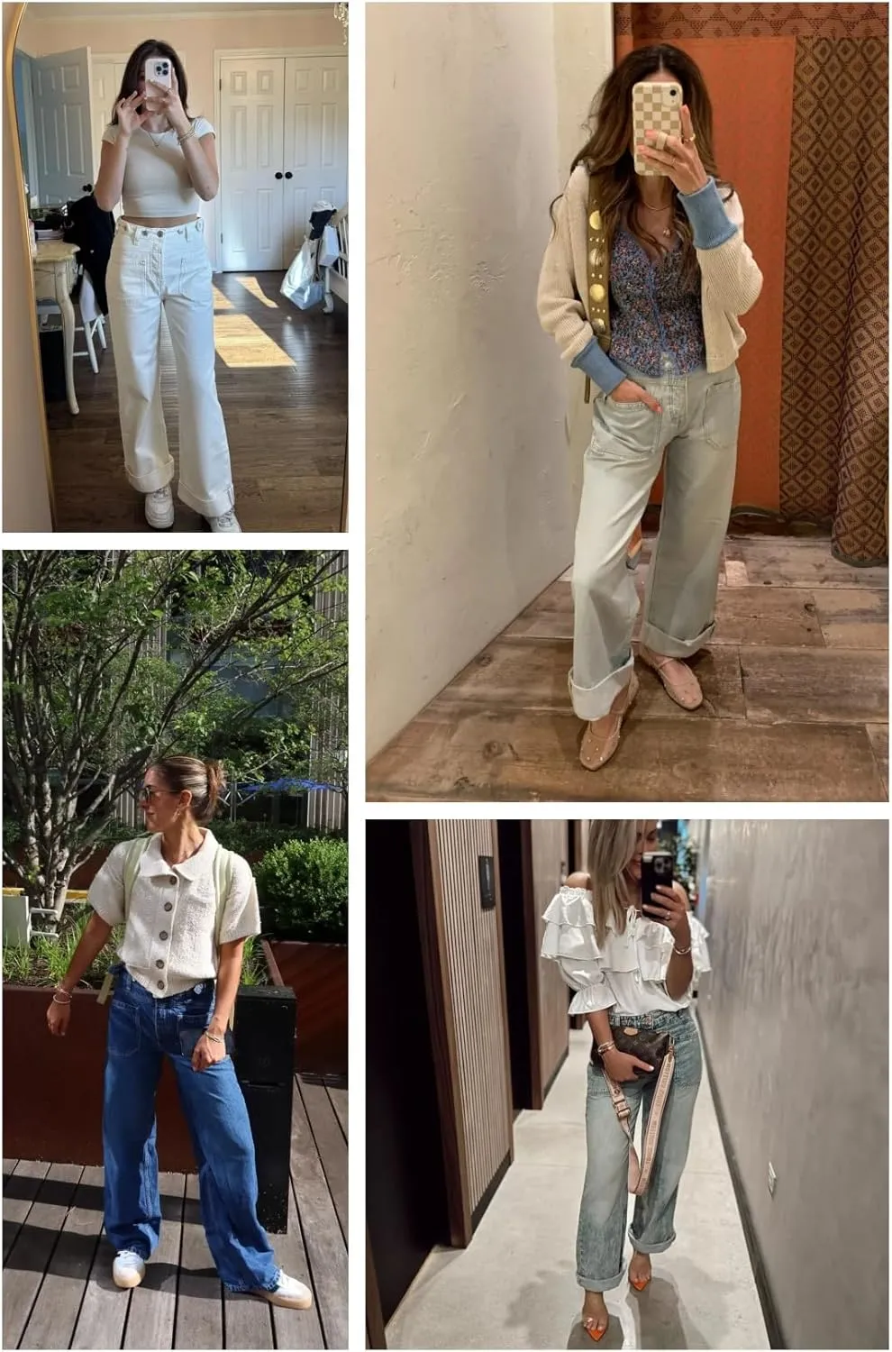 Allimy Womens Jeans High Waisted Straight Leg Baggy Boyfriend Jeans for Women Trendy 2025 Cargo Pants