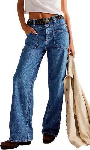 Allimy Womens Jeans High Waisted Straight Leg Baggy Boyfriend Jeans for Women Trendy 2025 Cargo Pants