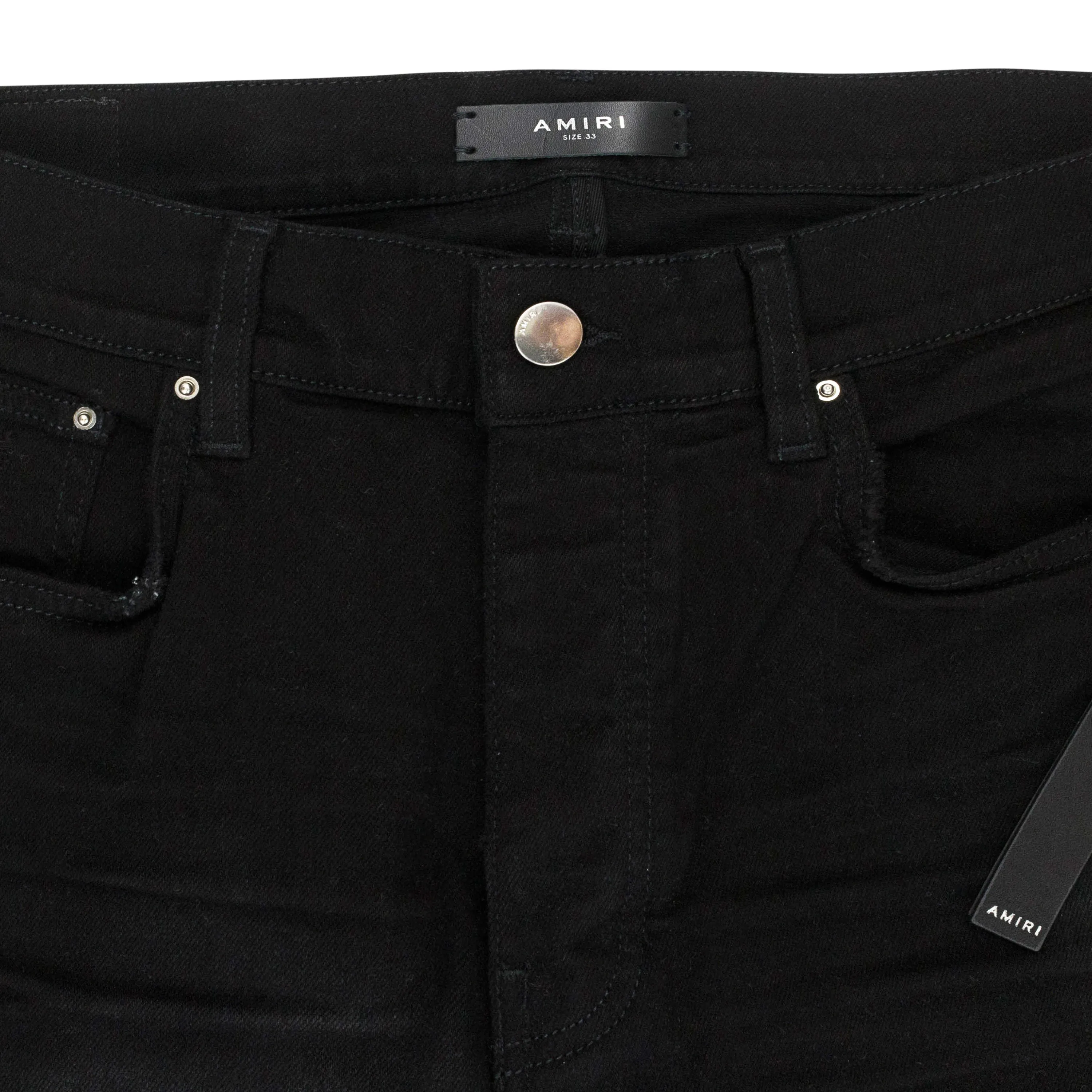 AMIRI MX1 CAMO JEANS BLACK SILVER SKINNY JEANS