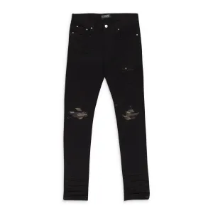 AMIRI MX1 CAMO JEANS BLACK SILVER SKINNY JEANS
