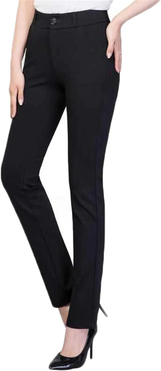 Andongnywell Women's Relaxed Fit Straight Leg Pant Business Suit Trousers Casual Slim Dress Trousers for Women