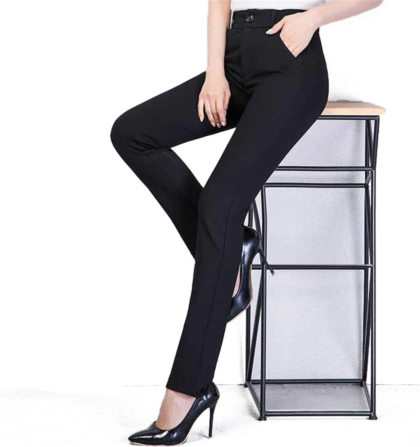 Andongnywell Women's Relaxed Fit Straight Leg Pant Business Suit Trousers Casual Slim Dress Trousers for Women