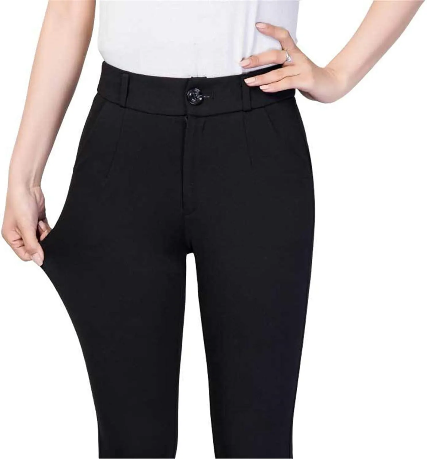 Andongnywell Women's Relaxed Fit Straight Leg Pant Business Suit Trousers Casual Slim Dress Trousers for Women