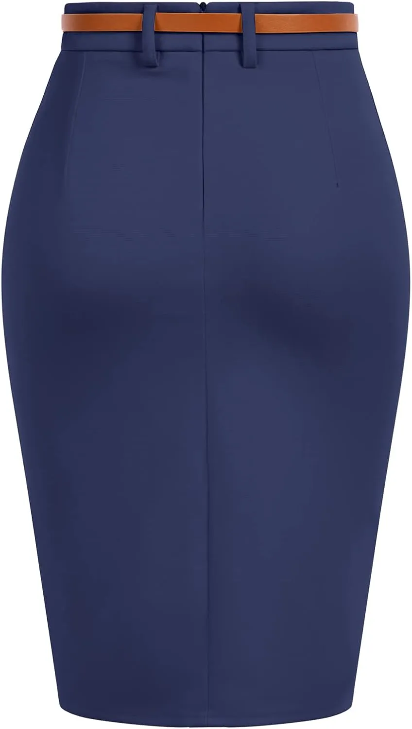 Belle Poque Women's Stretchy Pencil Skirts for Women Womens High Waist Midi Skirt Bodycon Pencil Skirts Vintage with Belt