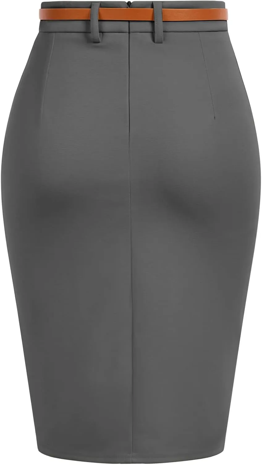 Belle Poque Women's Stretchy Pencil Skirts for Women Womens High Waist Midi Skirt Bodycon Pencil Skirts Vintage with Belt