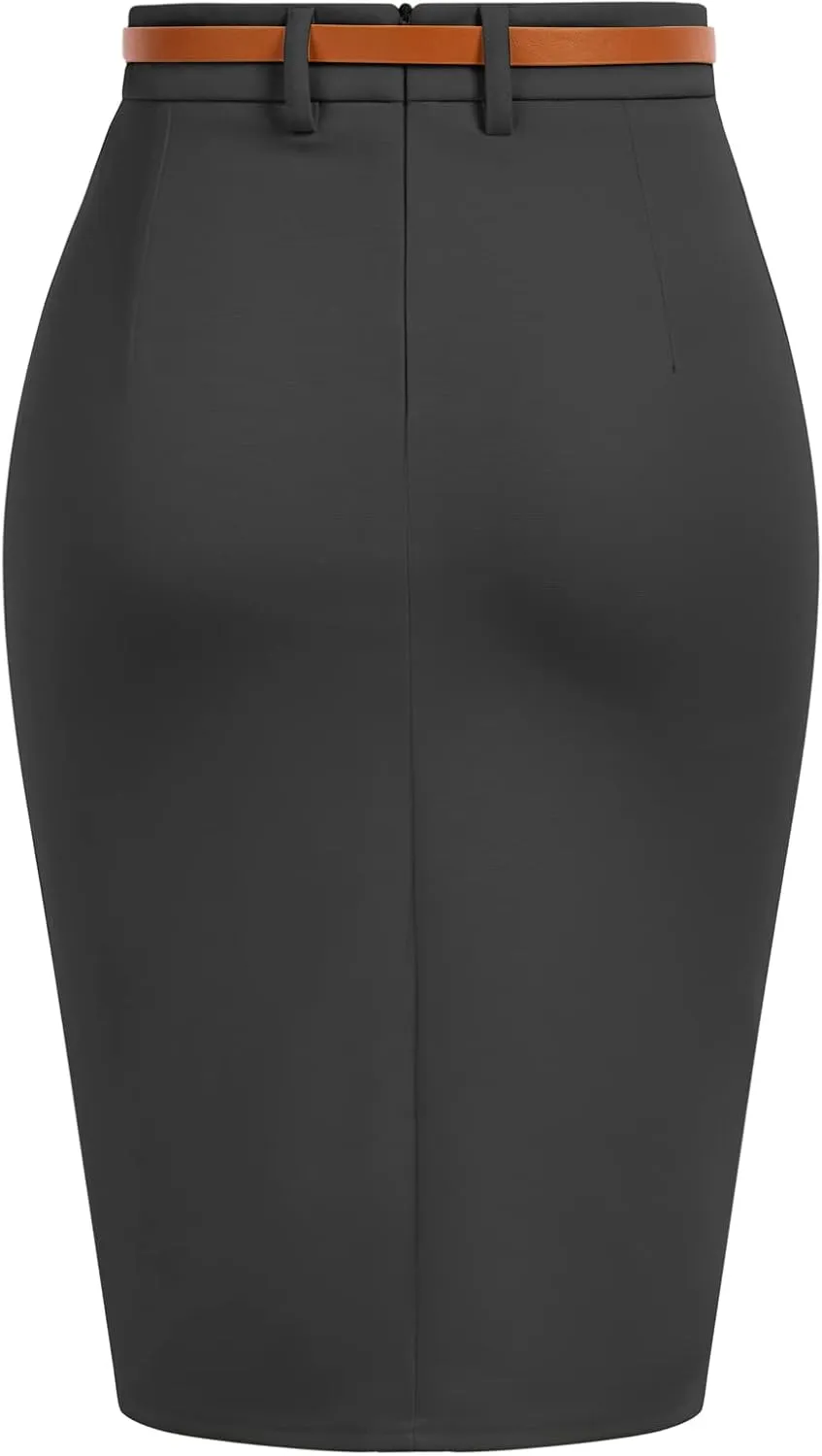 Belle Poque Women's Stretchy Pencil Skirts for Women Womens High Waist Midi Skirt Bodycon Pencil Skirts Vintage with Belt