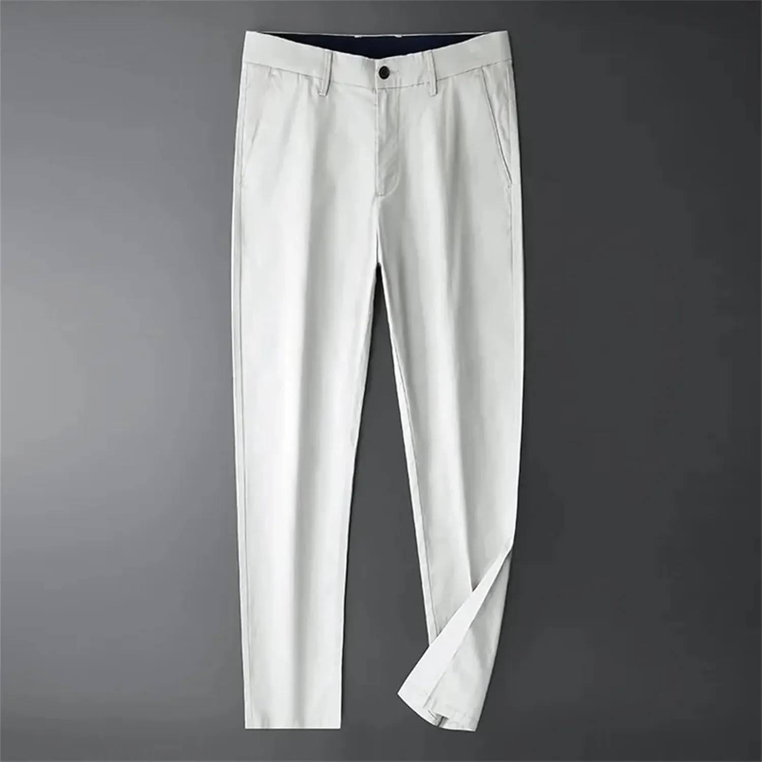 Black Pants Men Solid Color Casual Mid Straight Men Pants Cotton Thin Elastic Breathable Comfortable Trousers