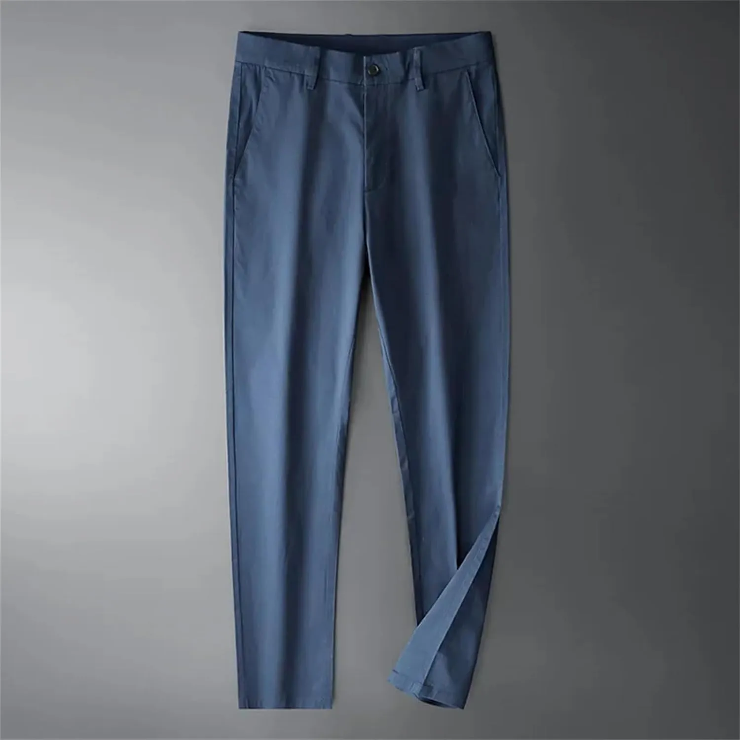 Black Pants Men Solid Color Casual Mid Straight Men Pants Cotton Thin Elastic Breathable Comfortable Trousers