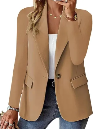 Blazer Jackets for Women Business Casual Long Sleeve Lapel Open Front Work Blazers Dressy Solid Office Suit Jackets