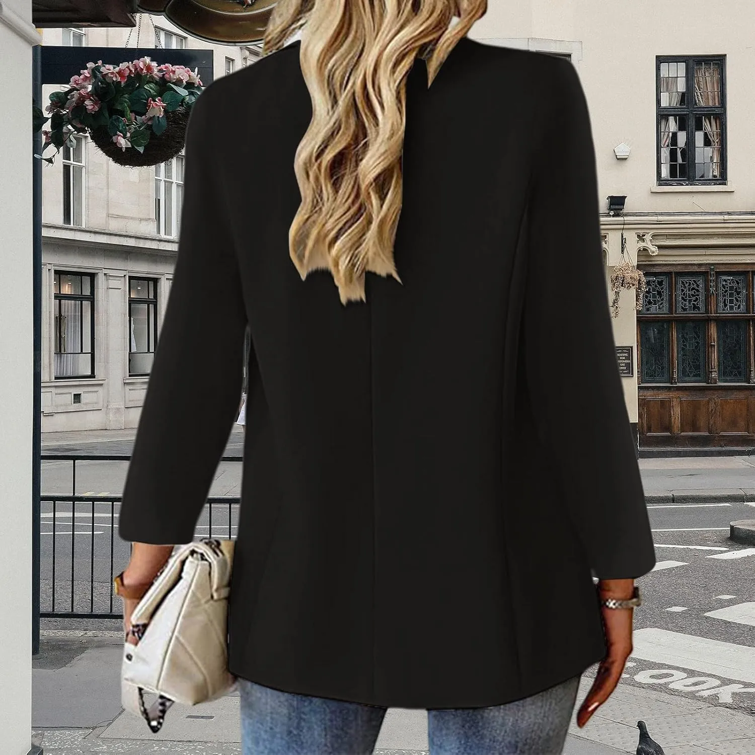 Blazers for Women 2025 with Pocket Business Casual Jacket Long Sleeve Open Front Cardigan Work Suit Fashion Blazers
