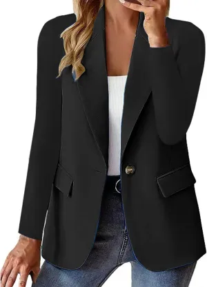 Blazers for Women Business Casual 2025 Trendy Long Sleeve Open Front Cardigan Jackets Spring Loose Work Office Blazer