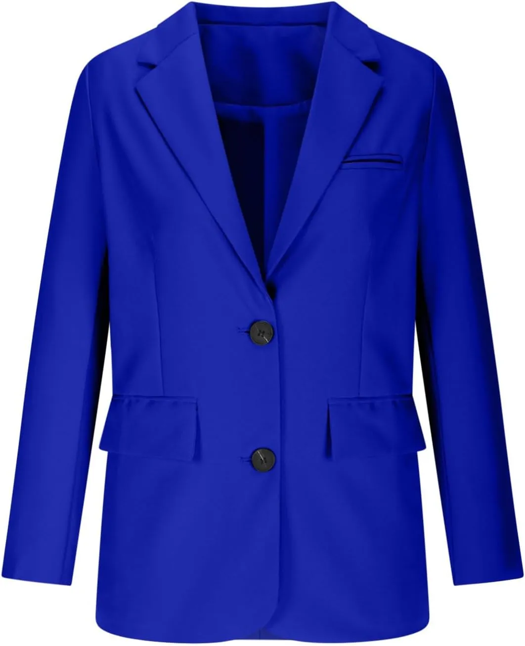 Blazers for Women Business Casual Long Sleeve Lapel Open Front Button Work Office Blazer Jackets with Pockets 2024