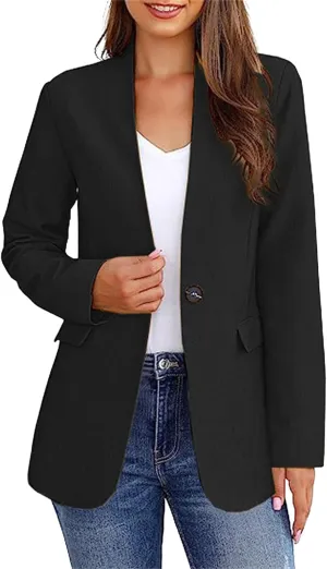 Blazers for Women Dressy Casual Long Sleeve Work Jacket Trendy Spring Fashion Blazer Suit Jackets Open Front Cardigan