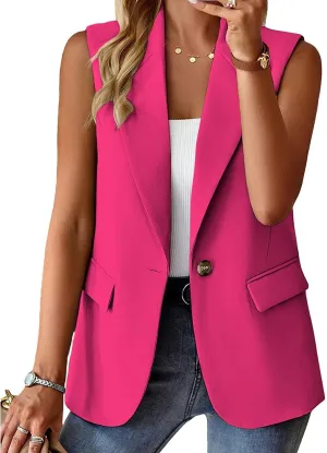 Blazers for Women Vest Sleeveless Blazers Lightweight Vests Business Casual Blazer Work Office Outfits Summer Jacket