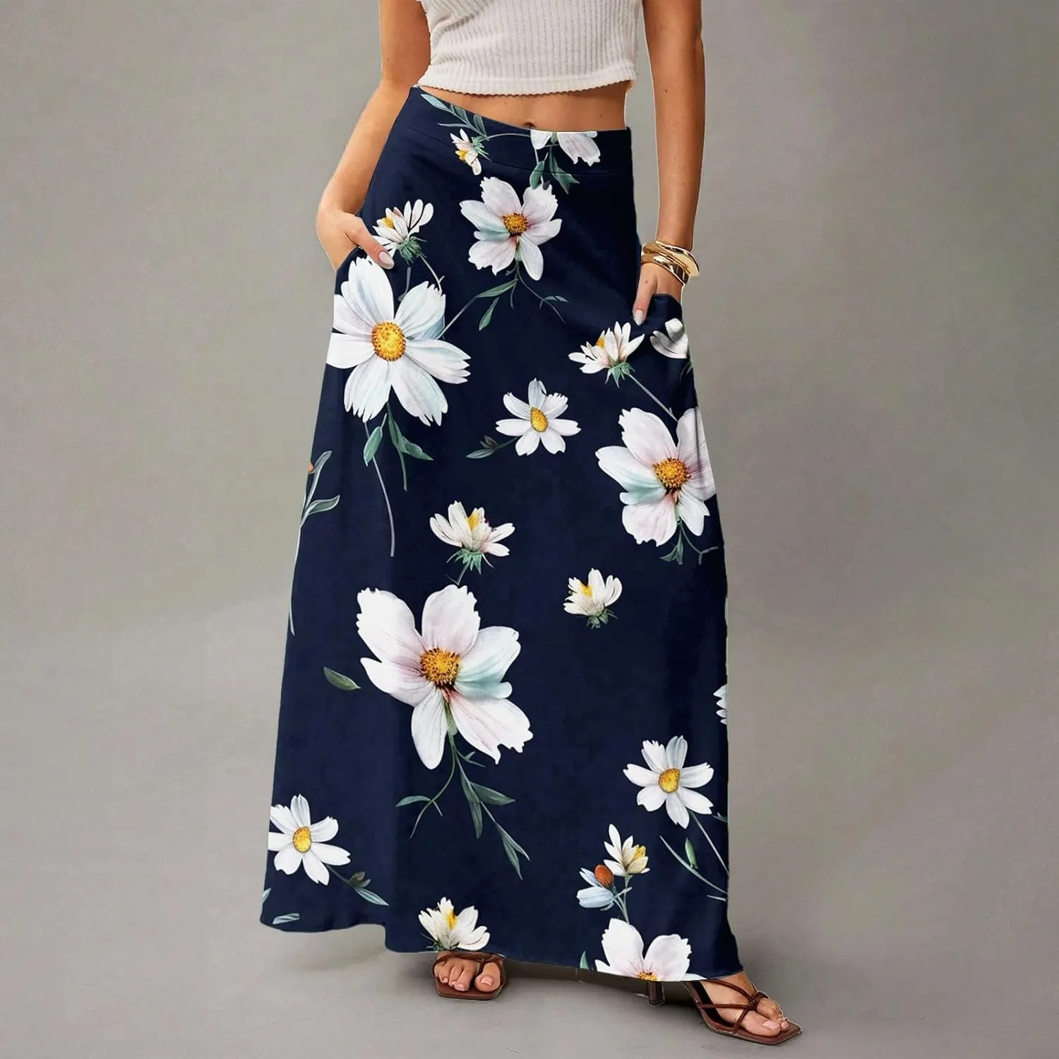 Boho Skirts for Women, Vacation Beach Casual Elegantes Summer Womens Skirts