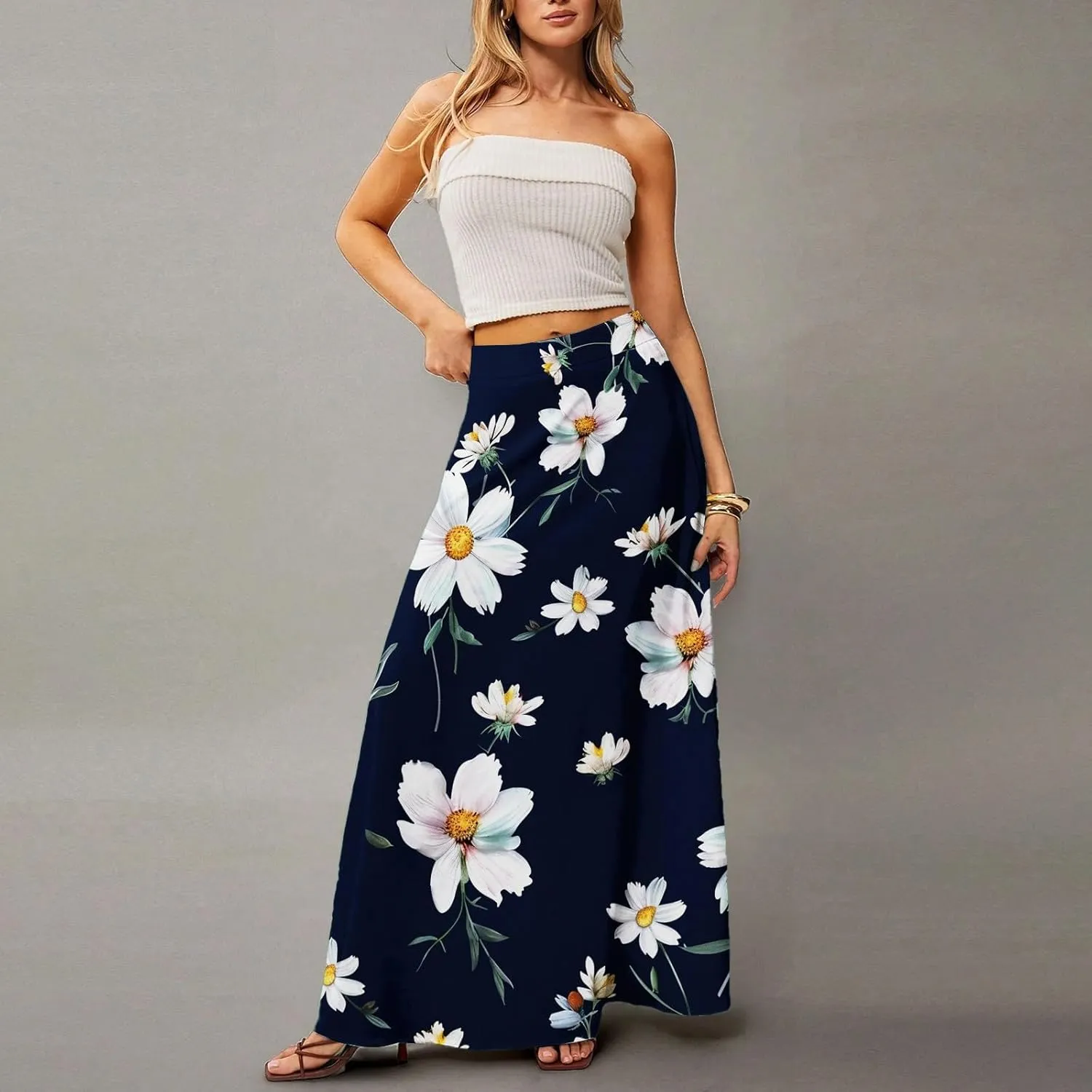 Boho Skirts for Women, Vacation Beach Casual Elegantes Summer Womens Skirts