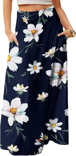 Boho Skirts for Women, Vacation Beach Casual Elegantes Summer Womens Skirts