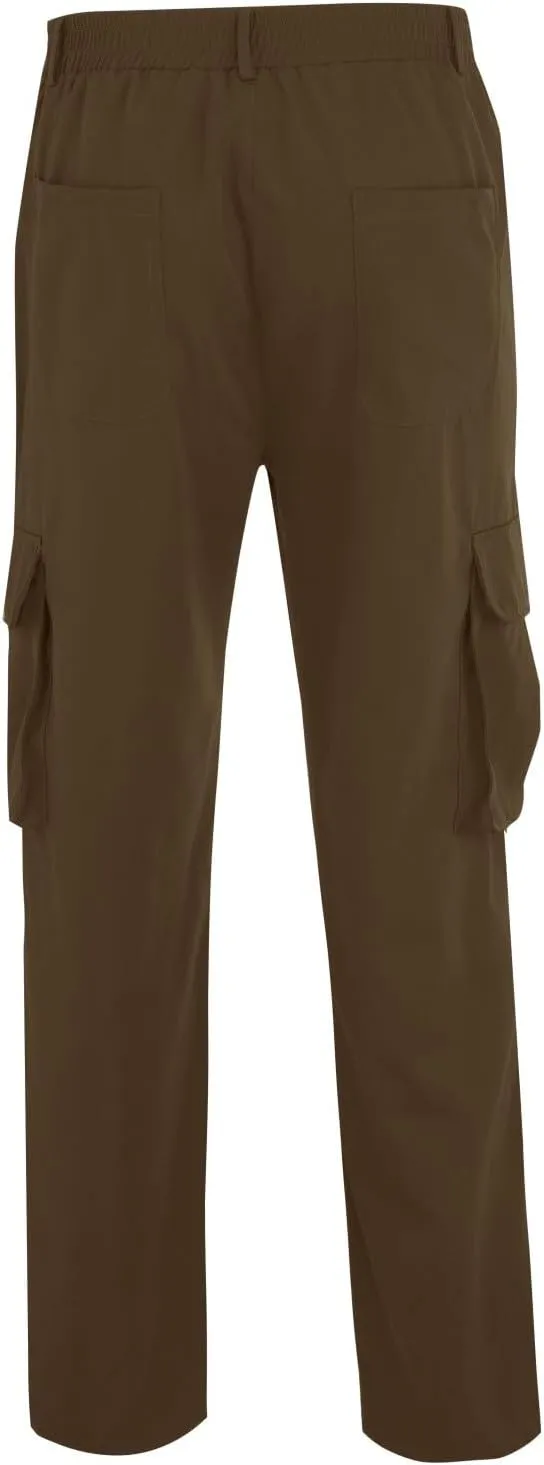 Cargo Pants for Men Comfy Wearable Multi Pocket Elastic Waist Straight Leg Trousers Fashion Hiking Jogging Sweatpants