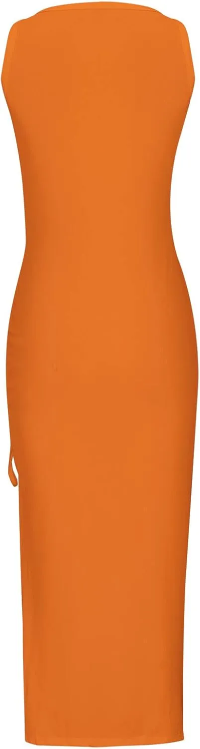 Ceboyel Womens Ribbed Tank Dress Bodycon Summer Dresses Split Casual Sun Dresses Trendy Sexy Maxi Long Sundresses 2023