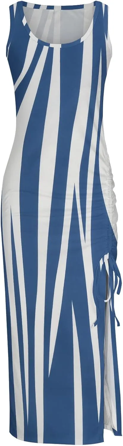 Ceboyel Womens Ribbed Tank Dress Bodycon Summer Dresses Split Casual Sun Dresses Trendy Sexy Maxi Long Sundresses 2023