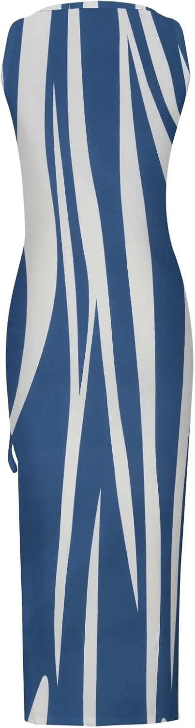 Ceboyel Womens Ribbed Tank Dress Bodycon Summer Dresses Split Casual Sun Dresses Trendy Sexy Maxi Long Sundresses 2023
