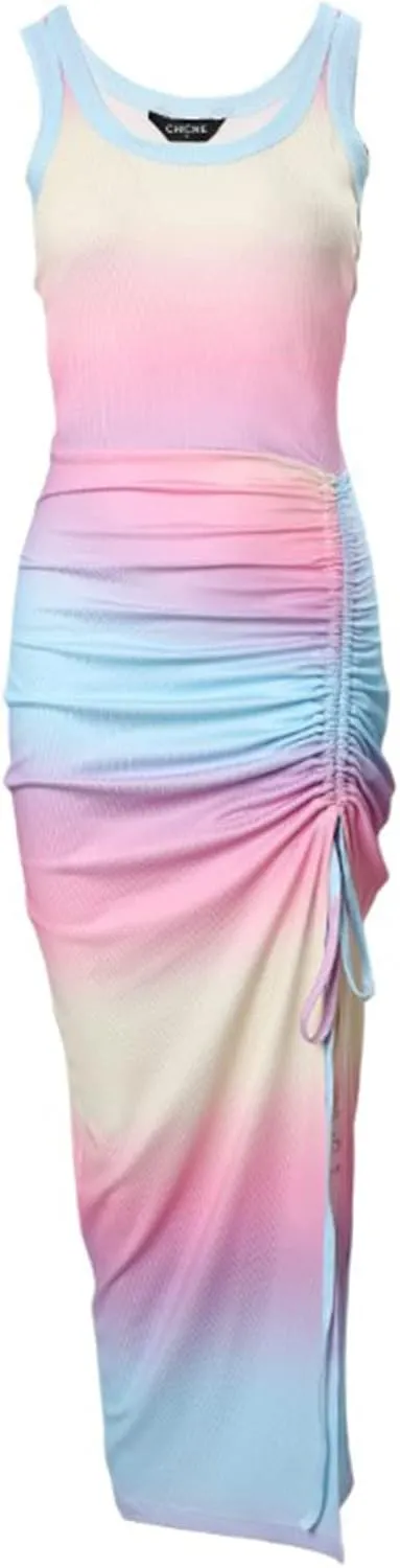 Ceboyel Womens Ribbed Tank Dress Bodycon Summer Dresses Split Casual Sun Dresses Trendy Sexy Maxi Long Sundresses 2023
