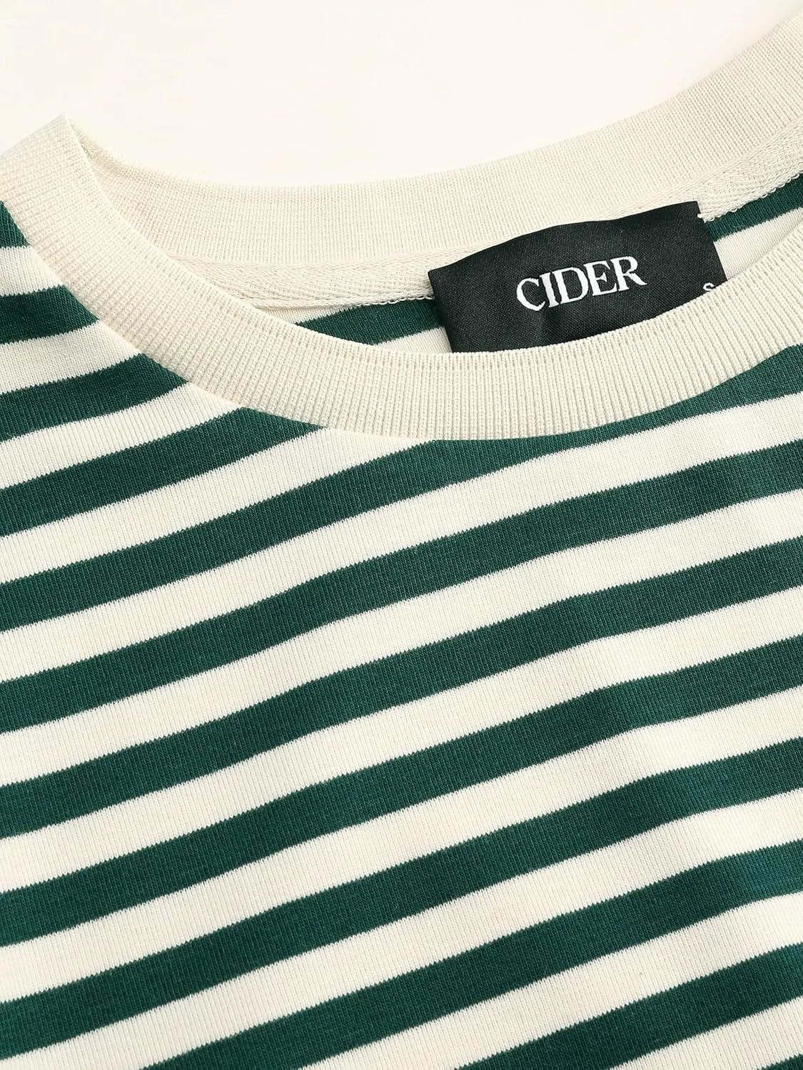 CIDER Striped Oversized Top for Women Crew Neck Short Sleeve Loose Casual Tops