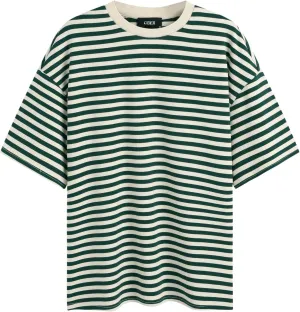 CIDER Striped Oversized Top for Women Crew Neck Short Sleeve Loose Casual Tops