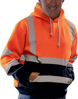 Class 3 High Visibility Sweatshirt for Men Warm Waterproof Windbreaker Rain Jacket Lightweight Packable Raincoat 2024