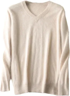 Classic Men's Cashmere Sweaters Solid Color V-Neck Casual Knitted Pullovers Winter Men Long Sleeve Warm Jumper