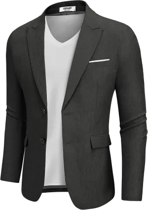 COOFANDY Mens Blazer Casual Two Buttons Sport Coat Slim Fit Lightweight Suit Jackets