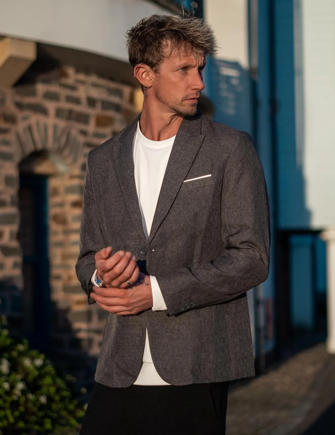 COOFANDY Mens Blazer Casual Two Buttons Sport Coat Slim Fit Lightweight Suit Jackets