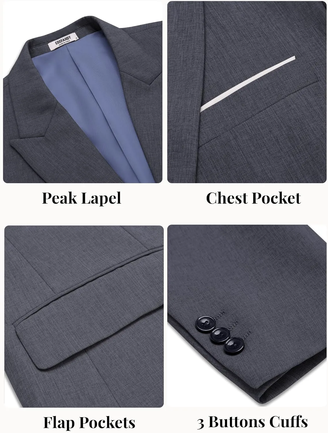 COOFANDY Mens Blazer Casual Two Buttons Sport Coat Slim Fit Lightweight Suit Jackets