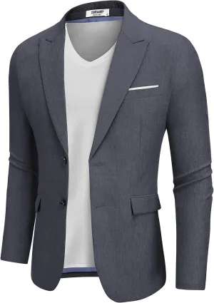 COOFANDY Mens Blazer Casual Two Buttons Sport Coat Slim Fit Lightweight Suit Jackets