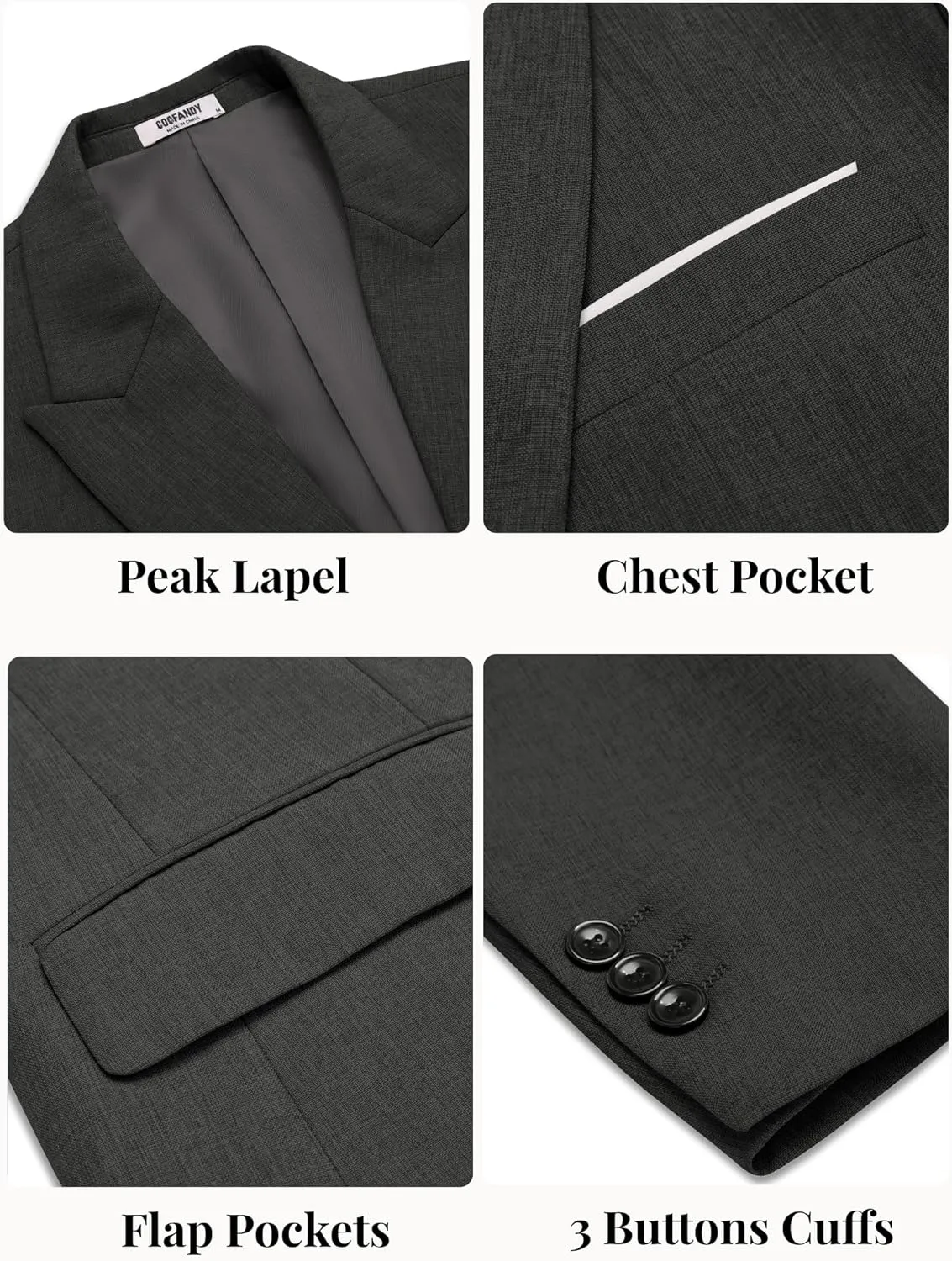COOFANDY Mens Blazer Casual Two Buttons Sport Coat Slim Fit Lightweight Suit Jackets