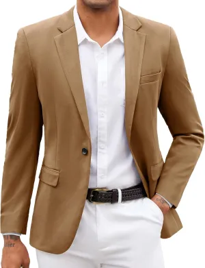 COOFANDY Mens Blazer Jacket One Button Casual Suit Jackets Stretch Knit Sport Coat
