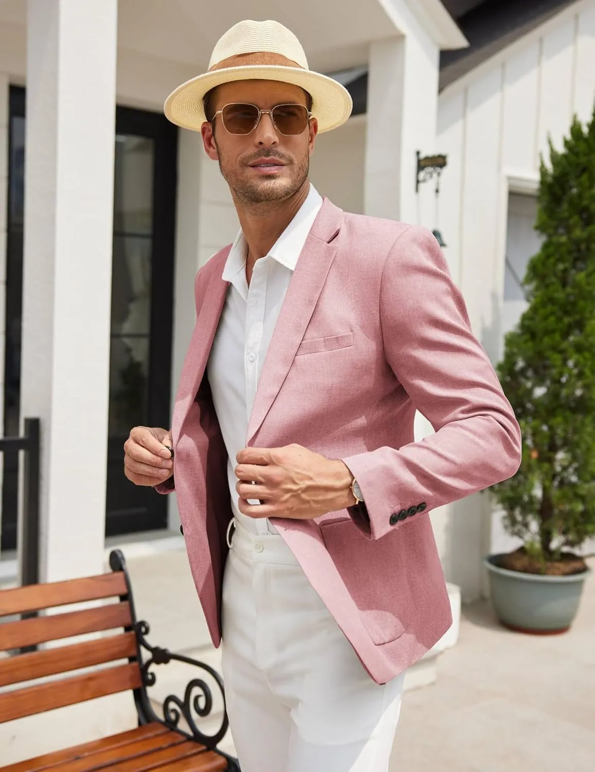 COOFANDY Mens Casual Blazer Sport Coat Lightweight Two Button Business Suit Jackets