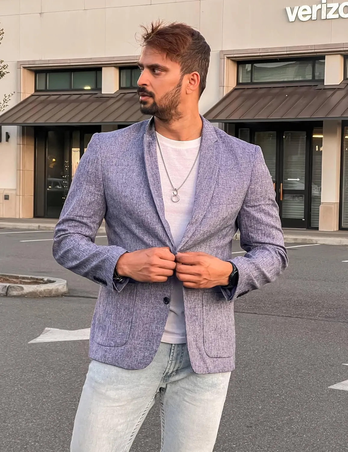 COOFANDY Mens Casual Blazer Sport Coat Lightweight Two Button Business Suit Jackets