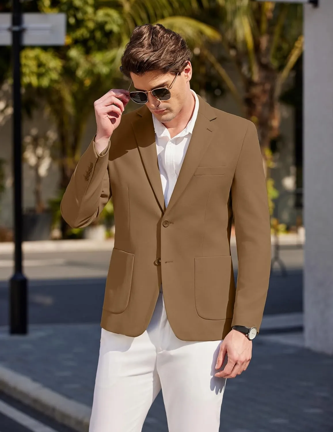COOFANDY Mens Casual Knit Sport Coat Blazer Two Buttons Lightweight Suit Jackets