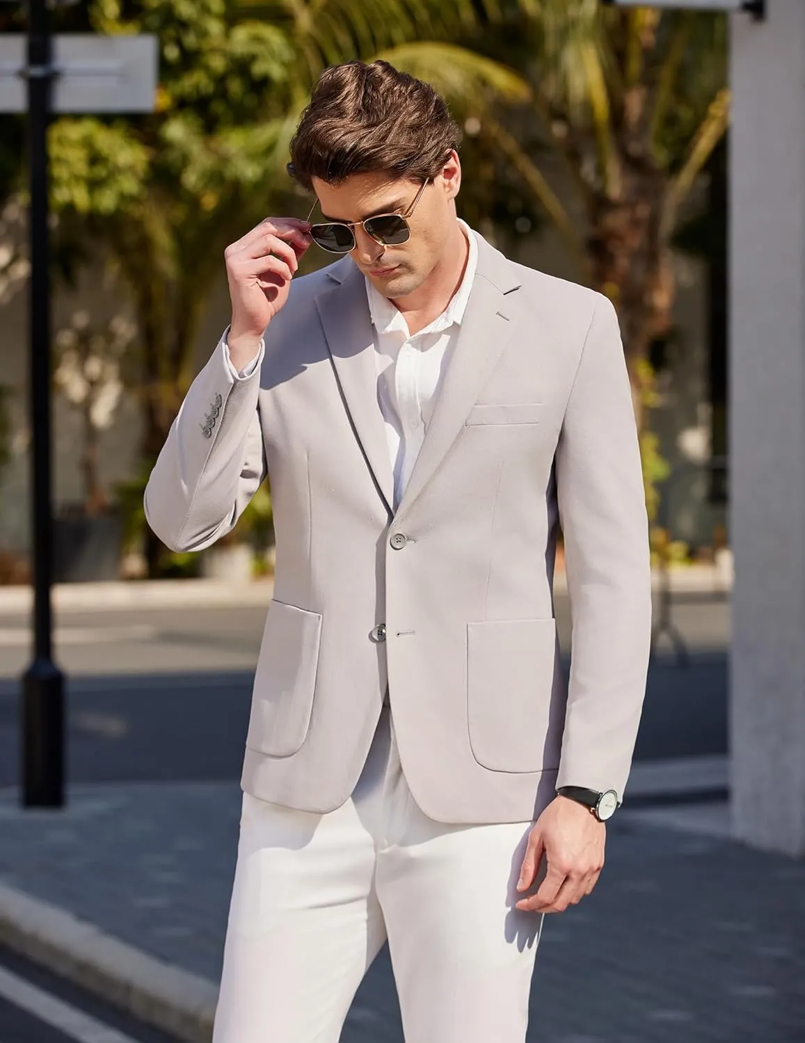 COOFANDY Mens Casual Knit Sport Coat Blazer Two Buttons Lightweight Suit Jackets