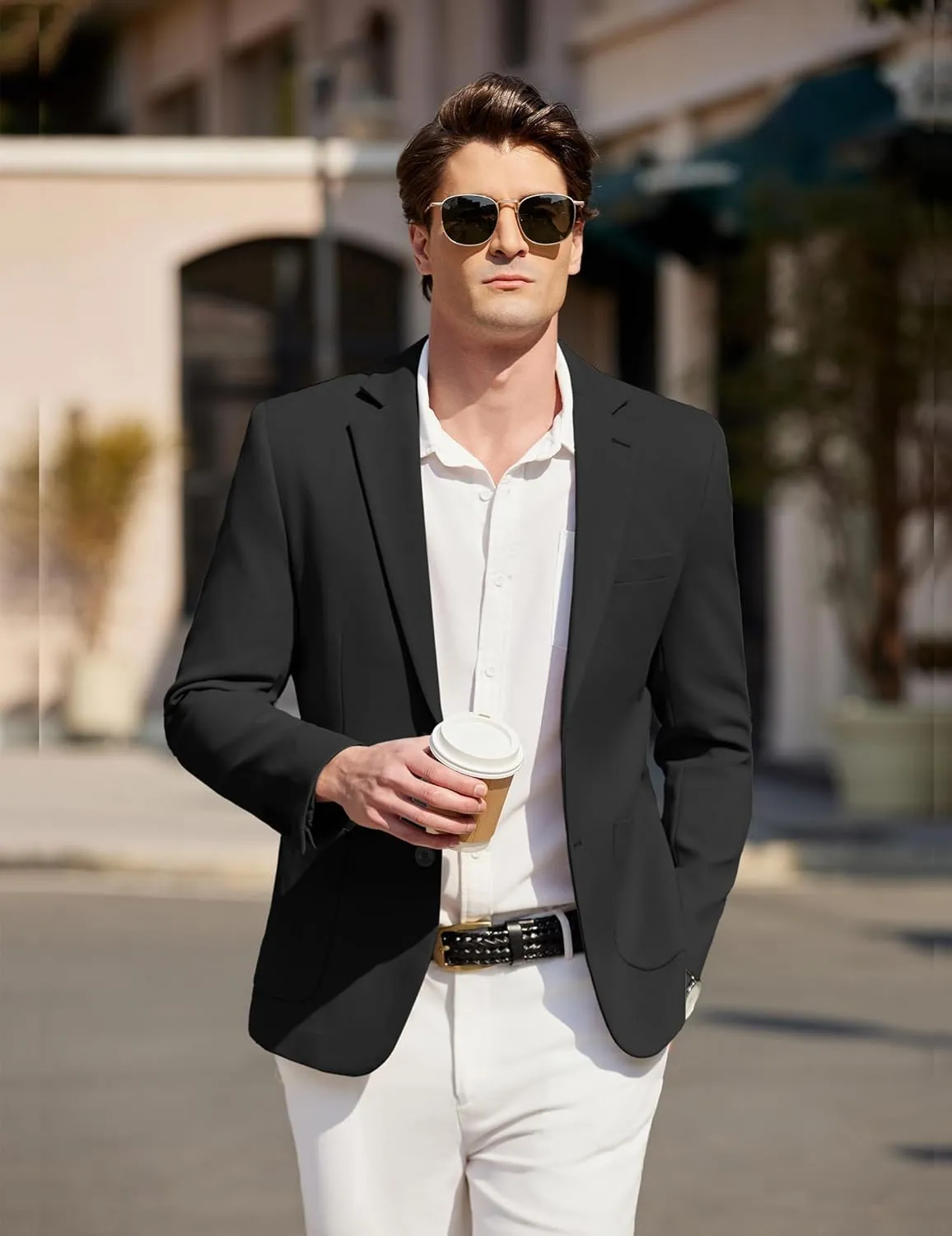 COOFANDY Mens Casual Knit Sport Coat Blazer Two Buttons Lightweight Suit Jackets
