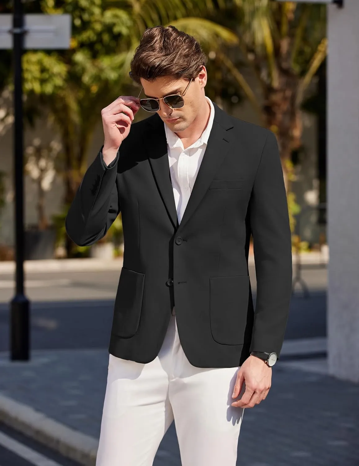 COOFANDY Mens Casual Knit Sport Coat Blazer Two Buttons Lightweight Suit Jackets