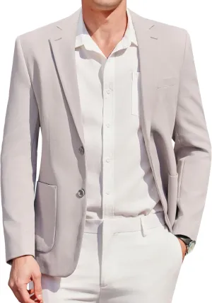 COOFANDY Mens Casual Knit Sport Coat Blazer Two Buttons Lightweight Suit Jackets