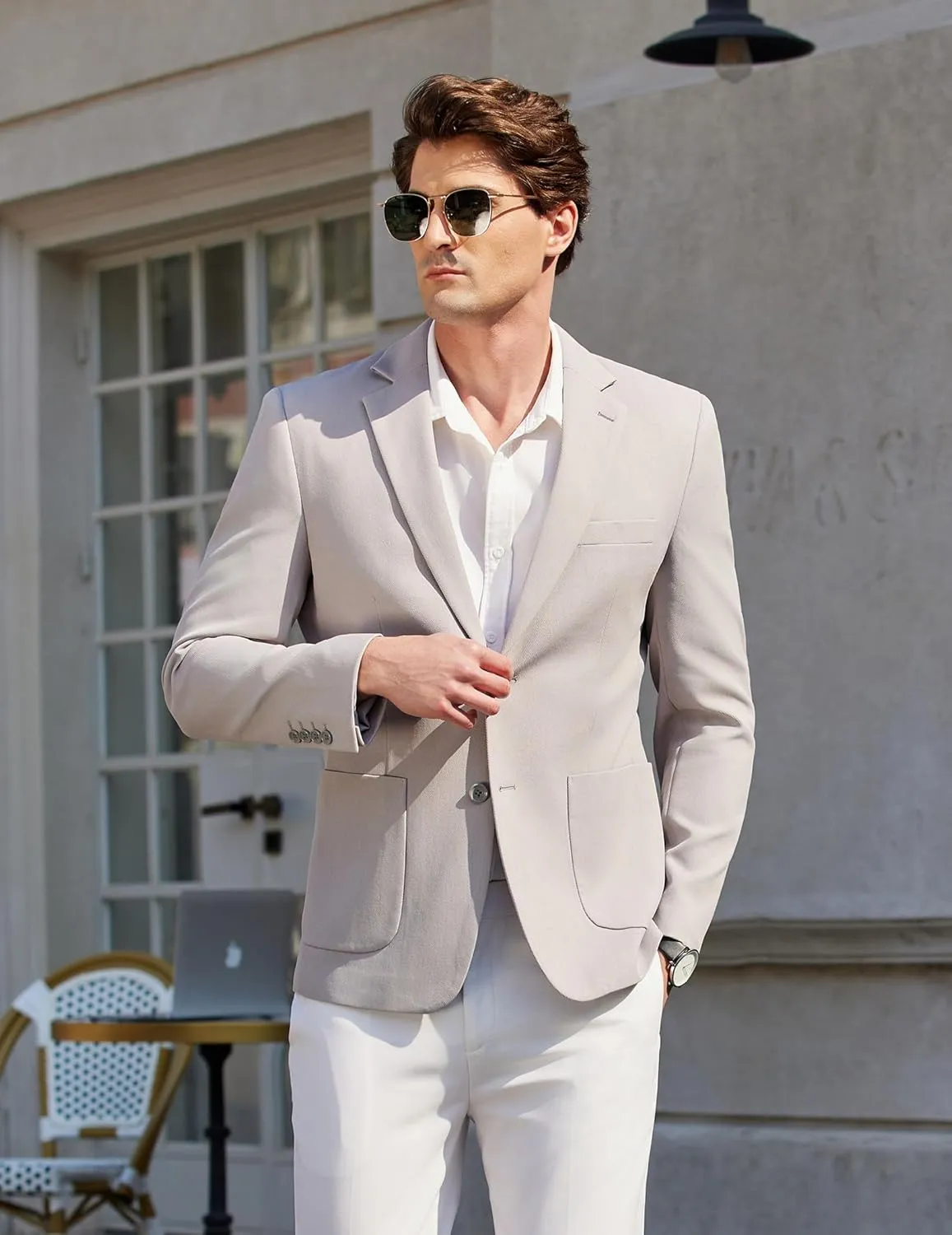 COOFANDY Mens Casual Knit Sport Coat Blazer Two Buttons Lightweight Suit Jackets