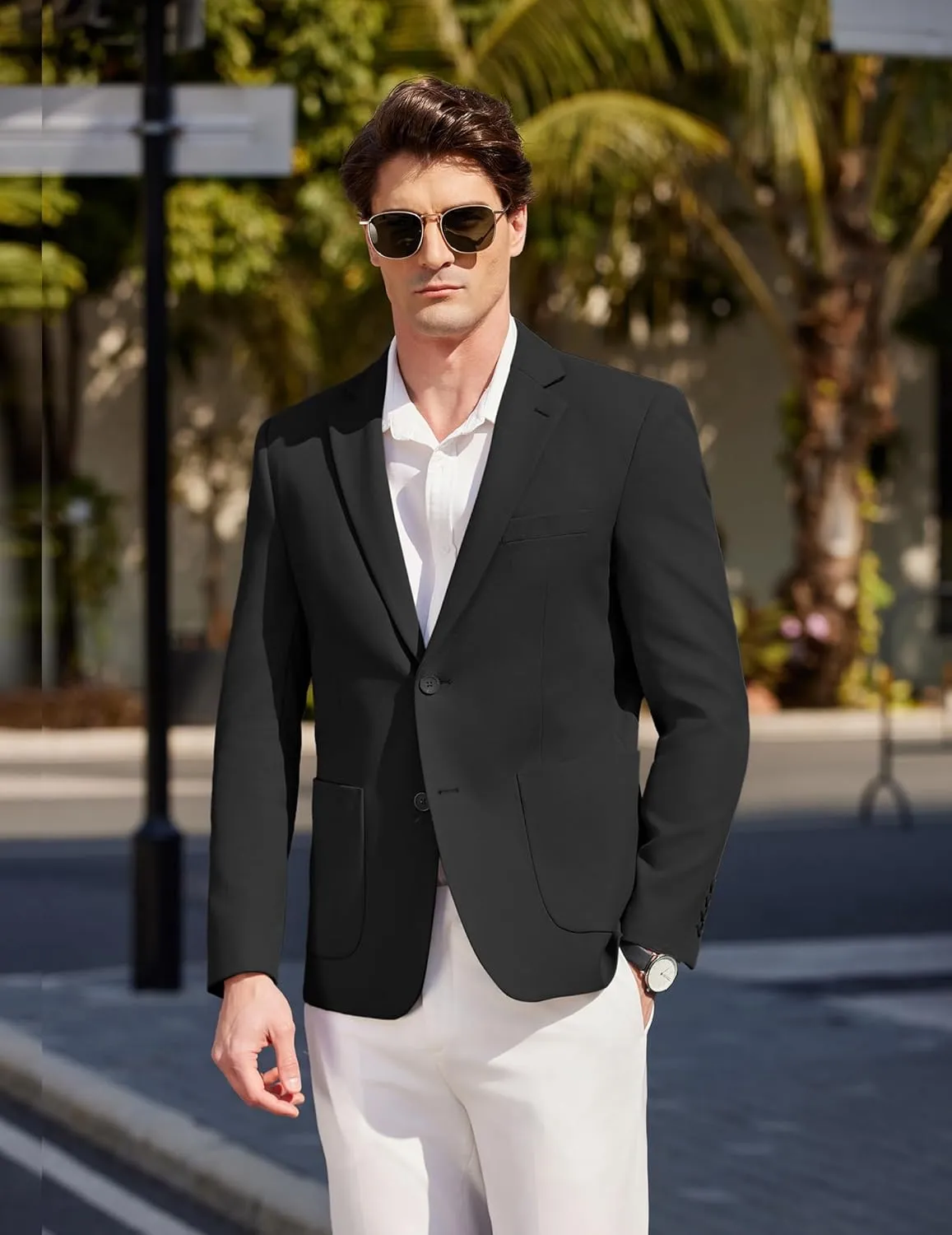 COOFANDY Mens Casual Knit Sport Coat Blazer Two Buttons Lightweight Suit Jackets