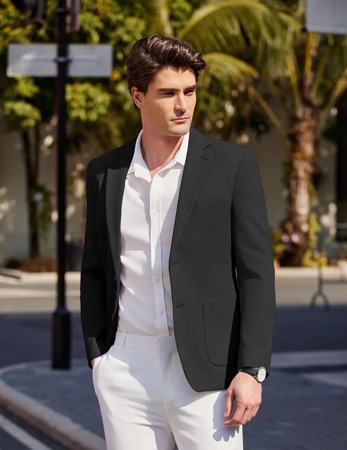 COOFANDY Mens Casual Knit Sport Coat Blazer Two Buttons Lightweight Suit Jackets