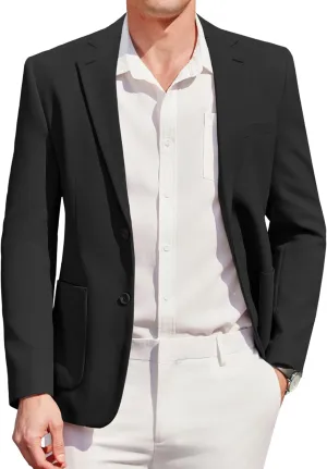 COOFANDY Mens Casual Knit Sport Coat Blazer Two Buttons Lightweight Suit Jackets
