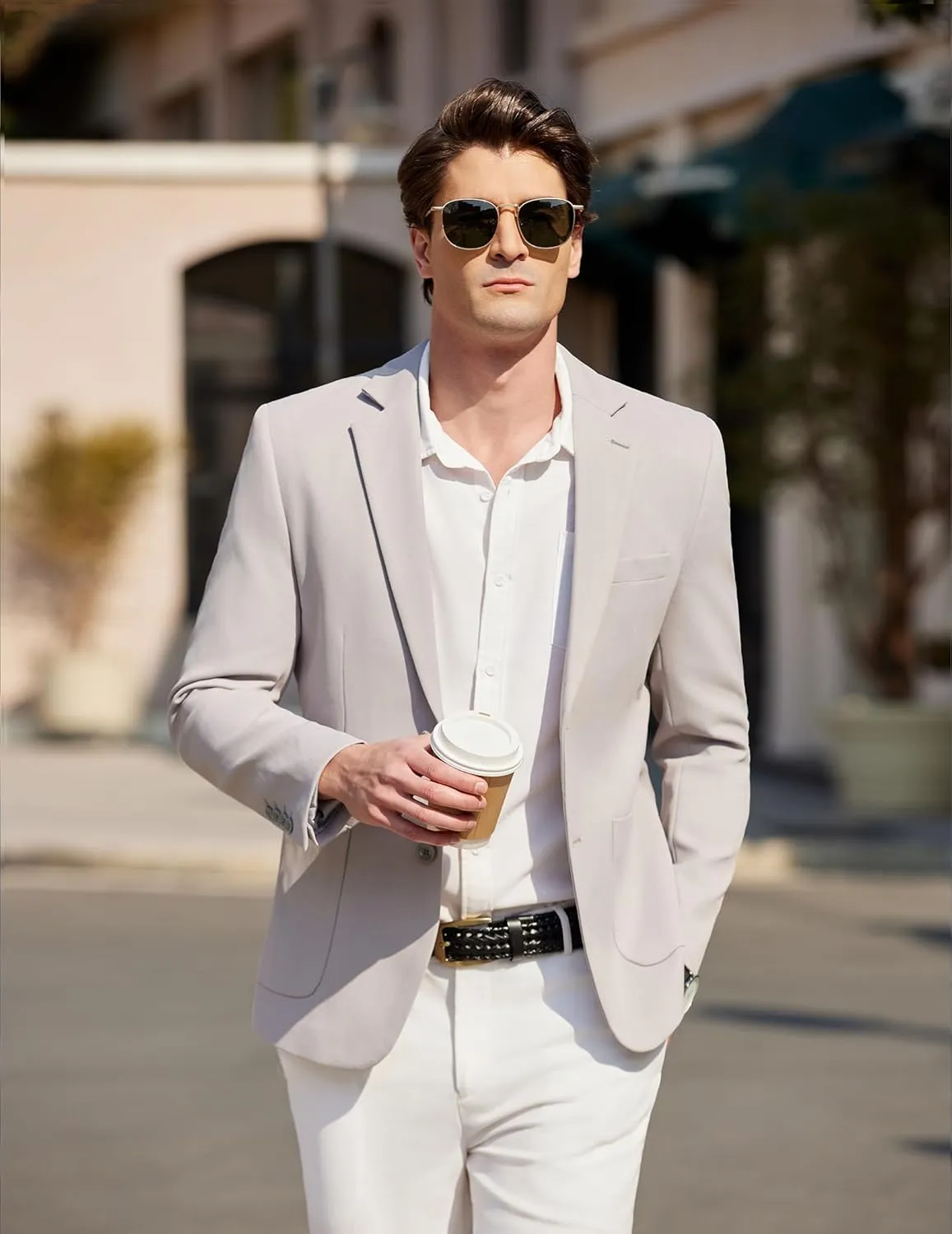 COOFANDY Mens Casual Knit Sport Coat Blazer Two Buttons Lightweight Suit Jackets