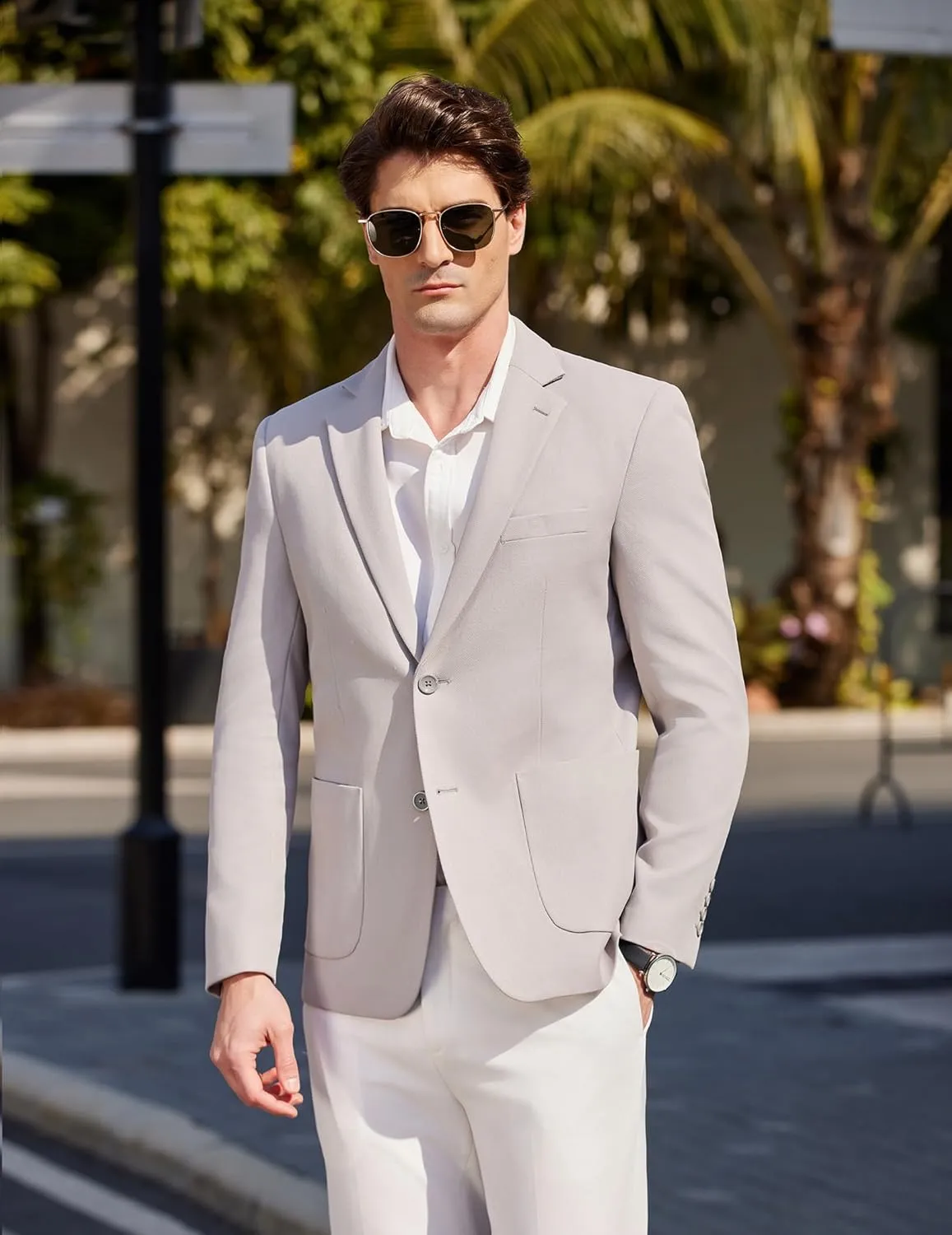 COOFANDY Mens Casual Knit Sport Coat Blazer Two Buttons Lightweight Suit Jackets