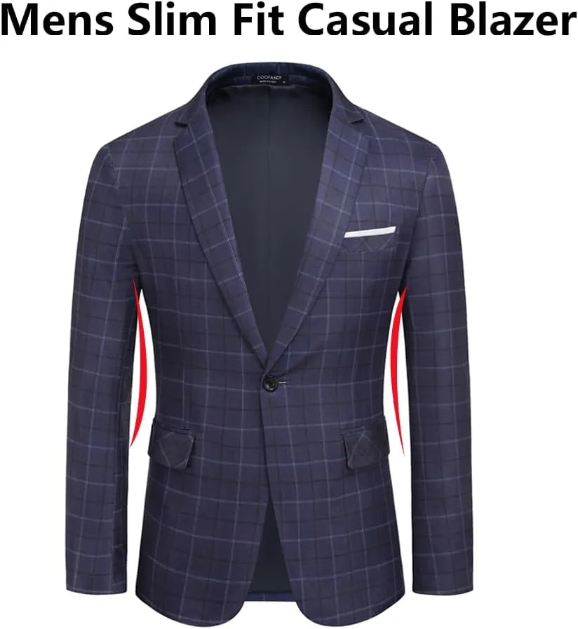COOFANDY Men's Slim Fit Casual Blazers Lightweight Sport Coats One Button Suit Jackets